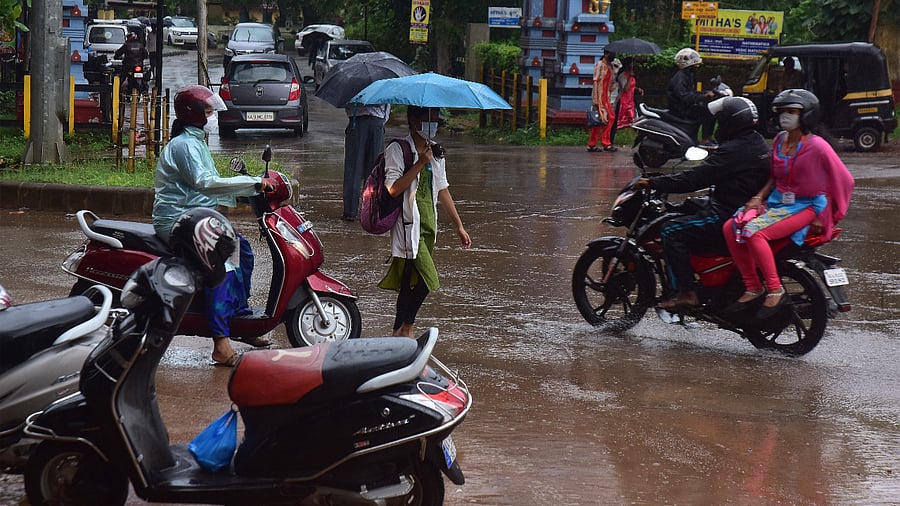 Mangaluru experienced light showers on Tuesday morning. Credit: DH Photo/Govindraj Javali