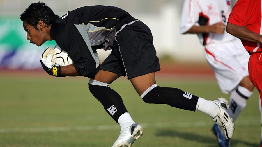 Myanmar's goalkeeper Kyaw Zin Htet. Credit: AFP File Photo
