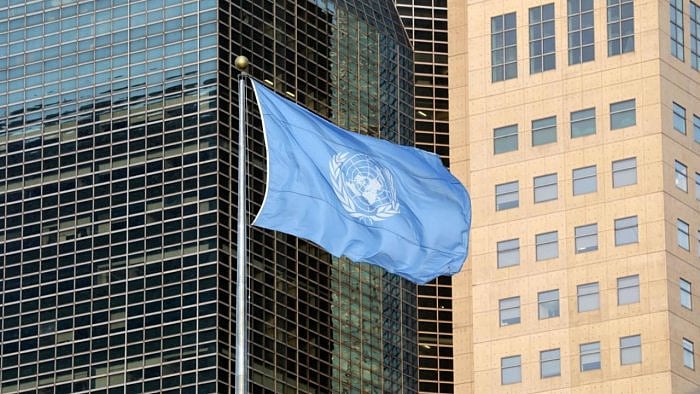 Earlier in the day, UN Secretary-General Antonio Guterres laid a wreath to pay tribute to the fallen UN peacekeepers. Credit: AFP Photo