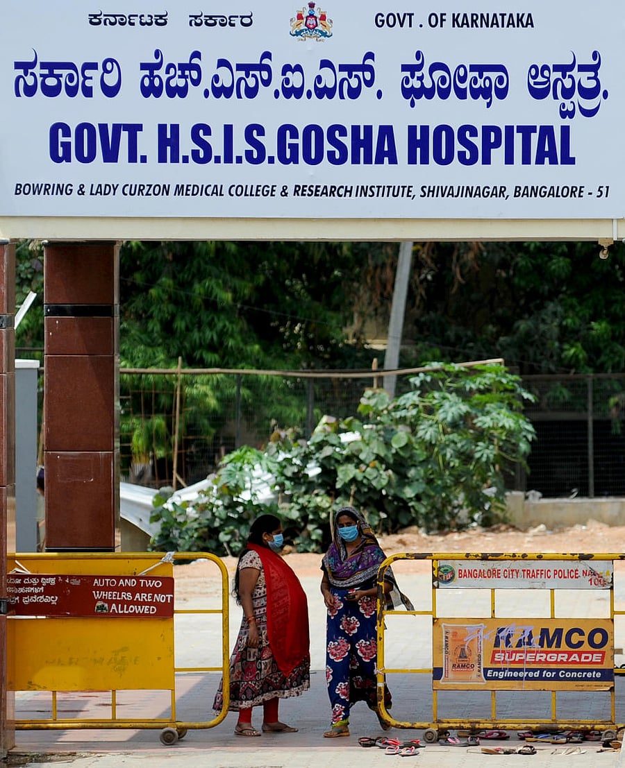 Gosha Hospital, Shivajinagar, is designated Bengaluru’s Covid maternity facility. It has seen 525 admissions since March 27. DH Photo by Pushkar V