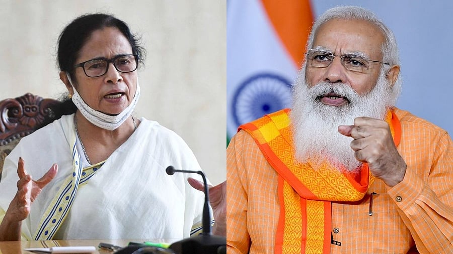 Prime Minister Narendra Modi and Chief Minister Mamata Banerjee. Credit: PTI File Photos