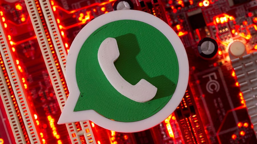 A message, falsely claiming that three red ticks on a WhatsApp text mean that the government has started court proceedings against the person, has gone viral. Credit: Reuters File Photo