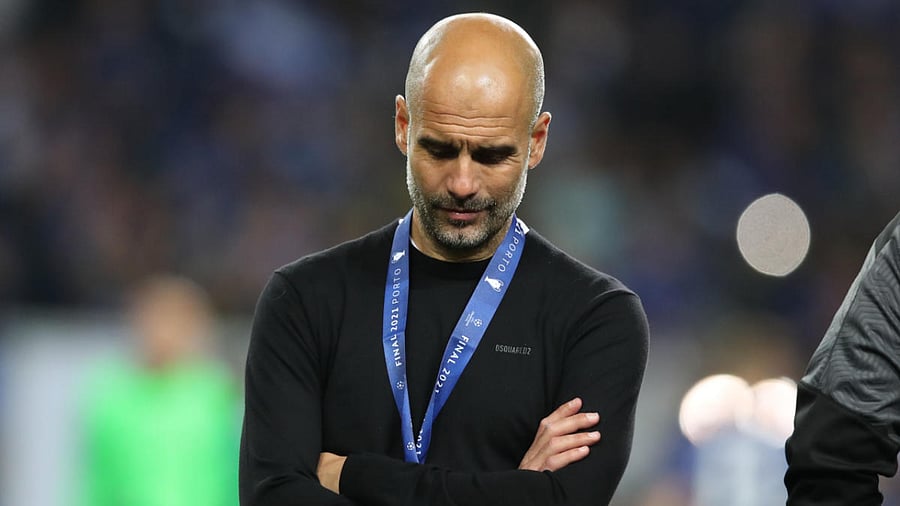 Manchester City manager Pep Guardiola reacts after losing the Champions League. Credit: Reuters Photo
