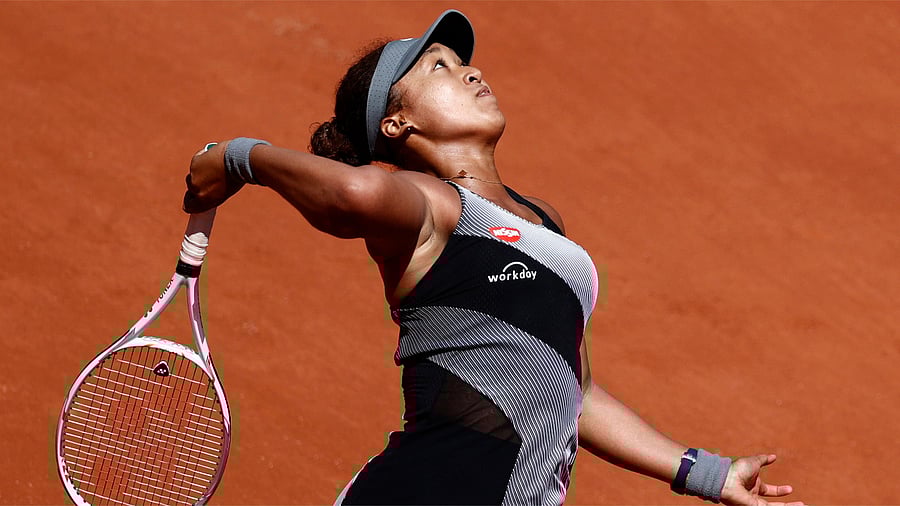 Japan's Naomi Osaka in action during her first round match against Romania's Patricia Maria. Credit: Reuters Photo