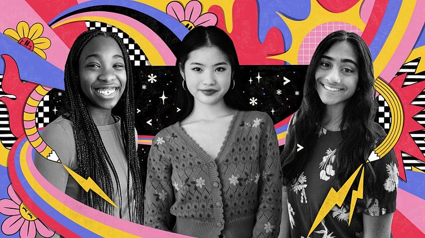 Swift Student Challenge 2021 winners (from left) Damilola Awofisayo, Gianna Yan, and Abinaya Dinesh. Credit: Apple