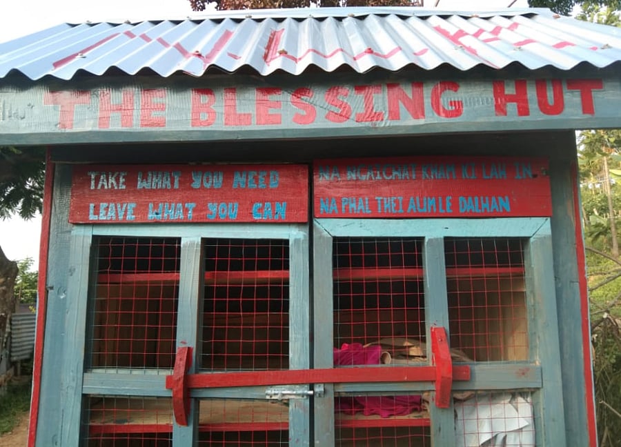 The 'Blessing Hut' constructed at Notun Leikul village near Haflong town in Assam's Dima Hasao district. Credit: DH Photo