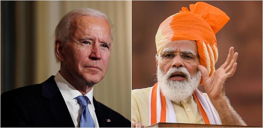 US President Joe Biden (left) and PM Narendra Modi. Credit: Agencies