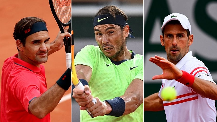 Novak Djokovic, Rafael Nadal and Roger Federer. Credit: AFP/Reuters Photos