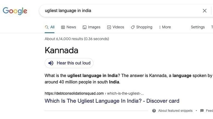 Kannadigas slammed the search engine, and expressed their outrage on social media.