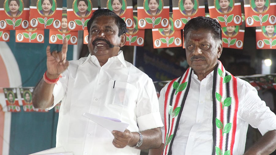 Edappadi K Palaniswami and O Panneerselvam. Credit: PTI Photo