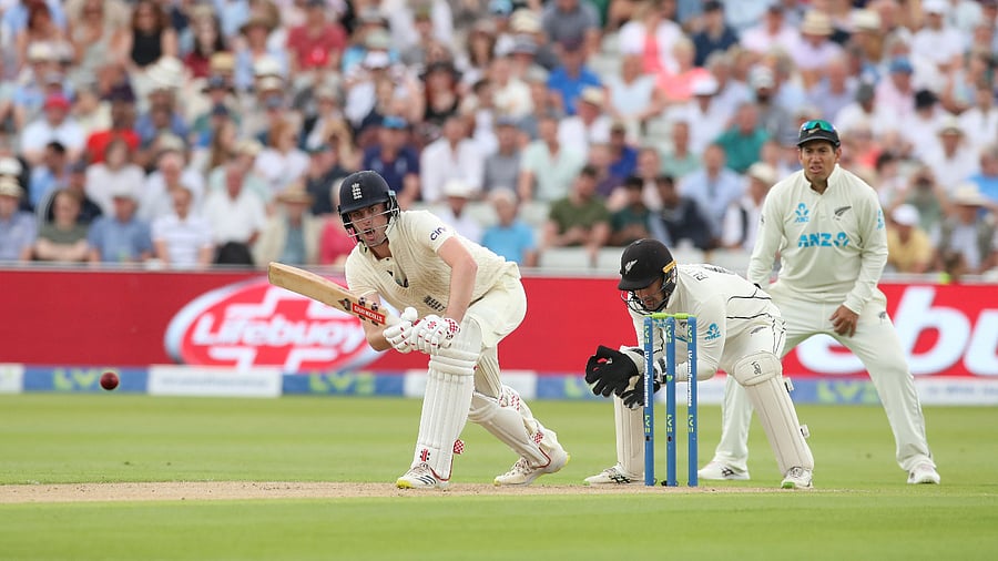 England's Dom Sibley in action against England. Credit: Reuters Photo