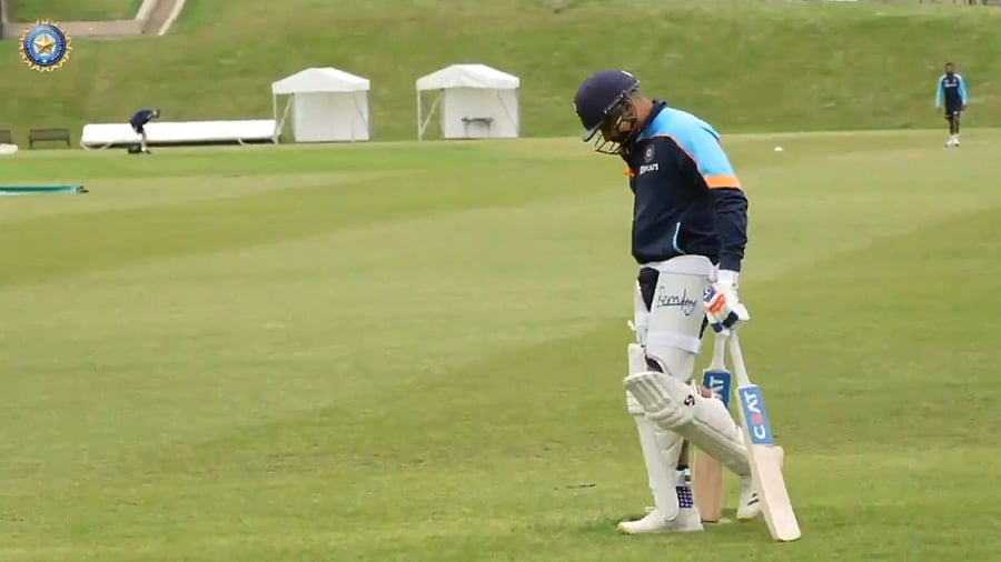 It was the first time the players mixed with their teammates on the ground. Credit: Screengrab/Twitter/@BCCI