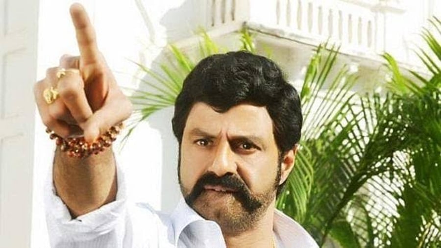 Balakrishna in a still from a film. Credit: Twitter/@AnilRavipudi