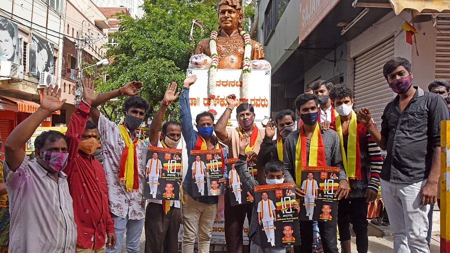 The protesters asked the government to open vaccination centres similar to voting booths. Credit: DH Photo/M S Manjunath