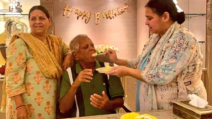 Prasad, the founding president of Rashtriya Janata Dal who enjoyed unmatched mass following in his heydays, turned 74. Credit: Twitter/@MisaBharti