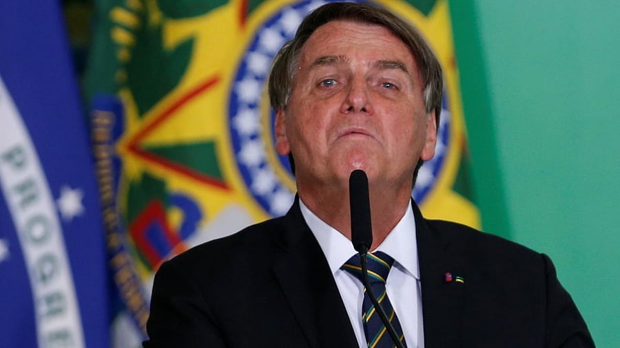 Brazil's President Jair Bolsonaro speaks during a ceremony at the Planalto Palace, amid the coronavirus disease (Covid-19) pandemic, in Brasilia, Brazil. Credit: Reutes Photo