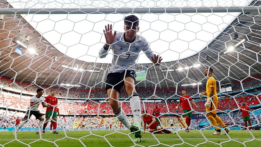 Germany's Kai Havertz scores their third goal. Credit: Reuters Photo