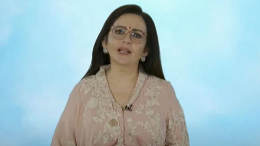Reliance Foundation founder-chairperson Nita Ambani. Credit: YouTube Screengrab