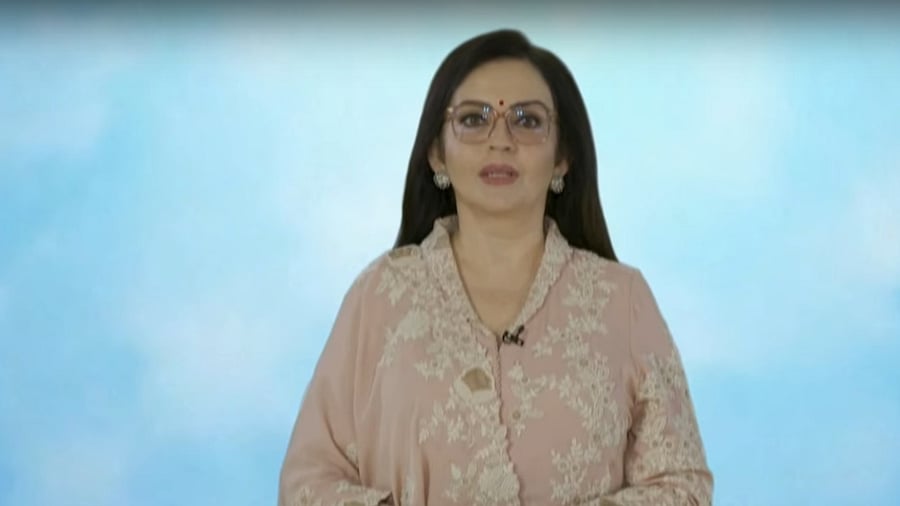 Nita Ambani. Credit: Screenshot of live webcast