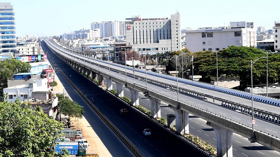 The Electronics City expressway is one of the longest flyovers in Bengaluru. Credit: DH file photo