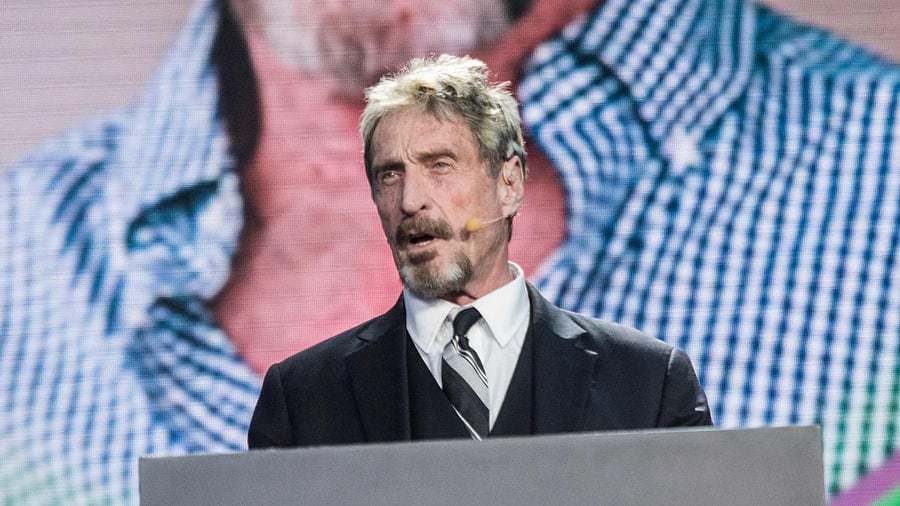 John McAfee. Credit: AFP file photo