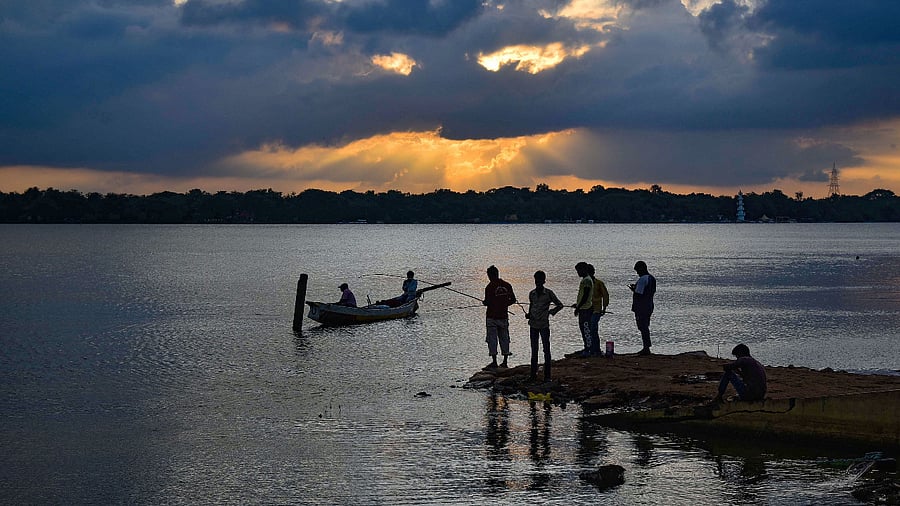 Fishing on the Krishna river. Credit: PTI Photo