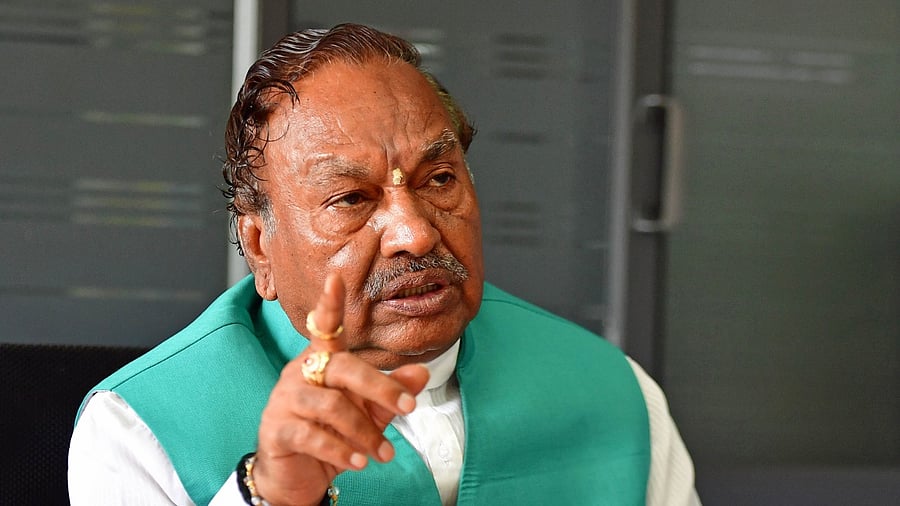 Rural Development & Panchayat Raj Minister K S Eshwarappa. Credit: DH File Photo