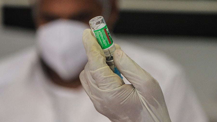 A vial of Covishield. Credit: AFP Photo