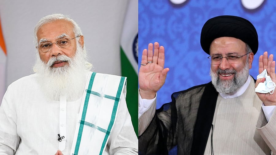 PM Narendra Modi (L) and Iran's newly elected President Ebrahim Raisi. Credit: PTI, AFP Photos