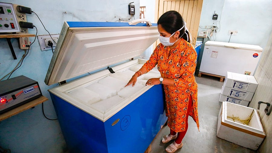 Covid vaccine storage facility in Ahmedabad. Credit: PTI File Photo