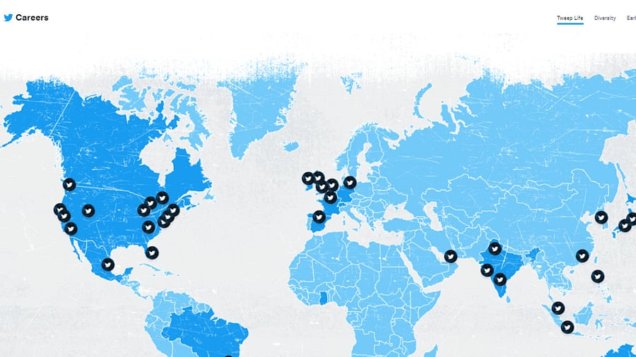 'Tweep life' section of Twitter's careers page shows J&K as a separate country. Credit: https://careers.twitter.com/en/tweep-life.html