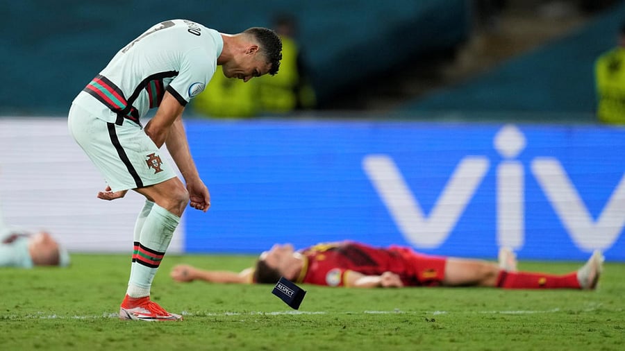 Portugal's Cristiano Ronaldo reacts after the match. Credit: Reuters Photo