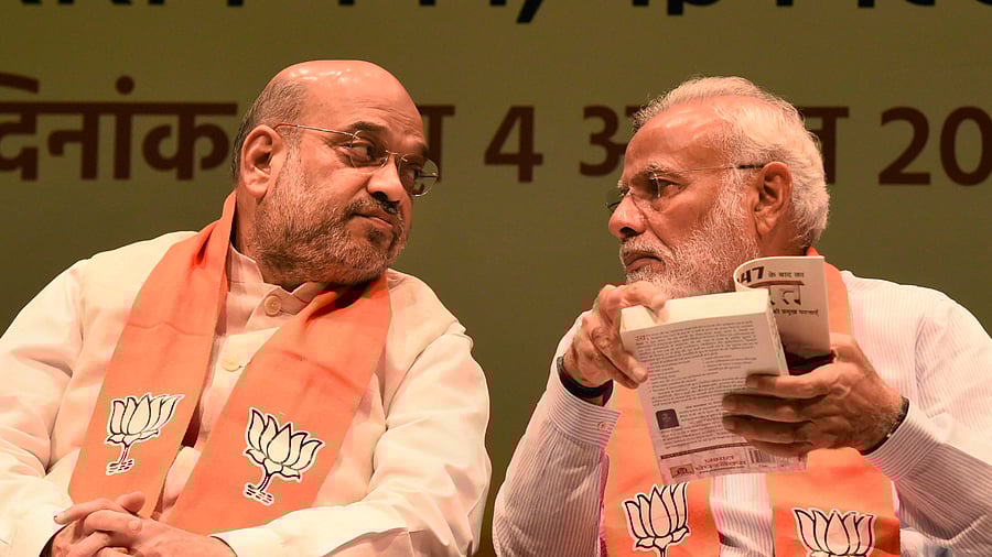 Union Home Minister Amit Shah, Prime Minister Narendra Modi. Credit: PTI Photo