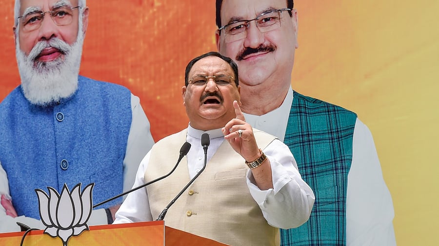 Nadda thanked the people of Assam for defeating the 'forces of communalism'. Credit: PTI Photo