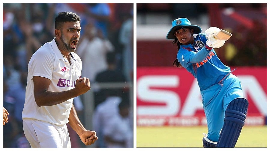 Premier spinner R Ashwin, women's cricket great Mithali Raj. Credit: DH Collage