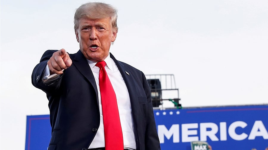 Former US President Trump holds a rally in Wellington. Credit: Reuters Photo