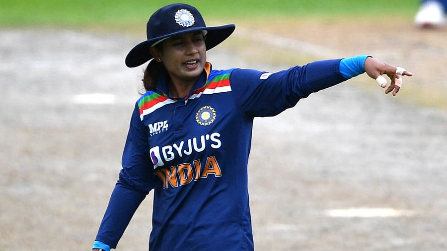 India's Mithali Raj during the One Day International cricket match at New Road One, Worcester, England, Saturday, July 3, 2021. Credit: AP/PTI Photo