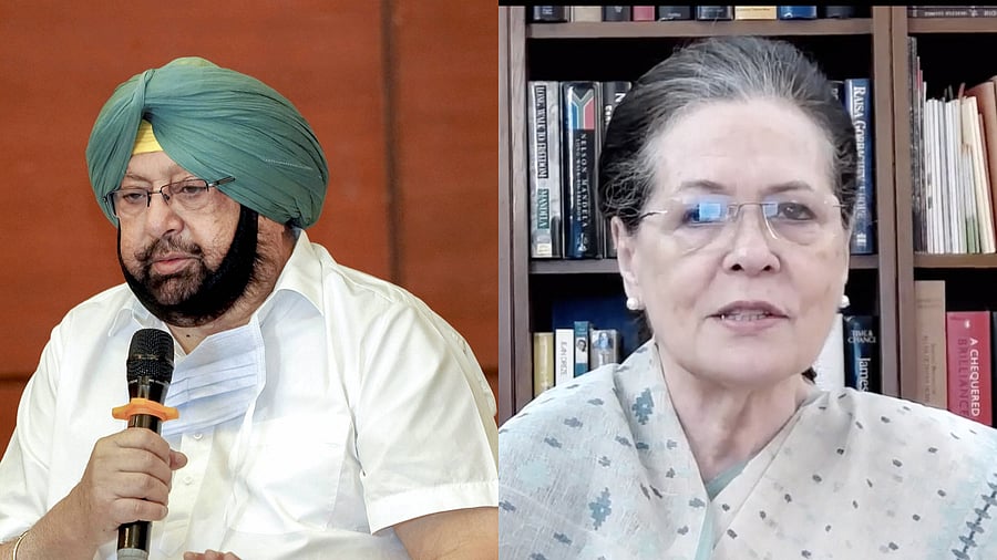 Punjab CM Amarinder Singh (left) and Congress president Sonia Gandhi. Credit: PTI file photo