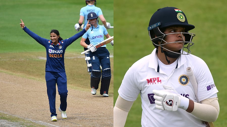 India's all-rounder Sneh Rana and teen batting sensation Shafali Verma. Credit: Reuters/AP Photo