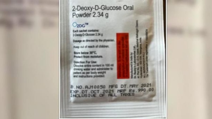 Developed by DRDO, 2-DG has been granted permission by the DGCI for emergency use. Credit: Twitter/@Secretary_MoHUA