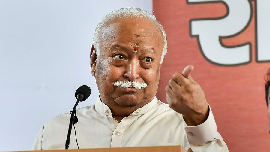 Rashtriya Swayamsevak Sangh (RSS) chief Mohan Bhagwat. Credit: PTI File Photo