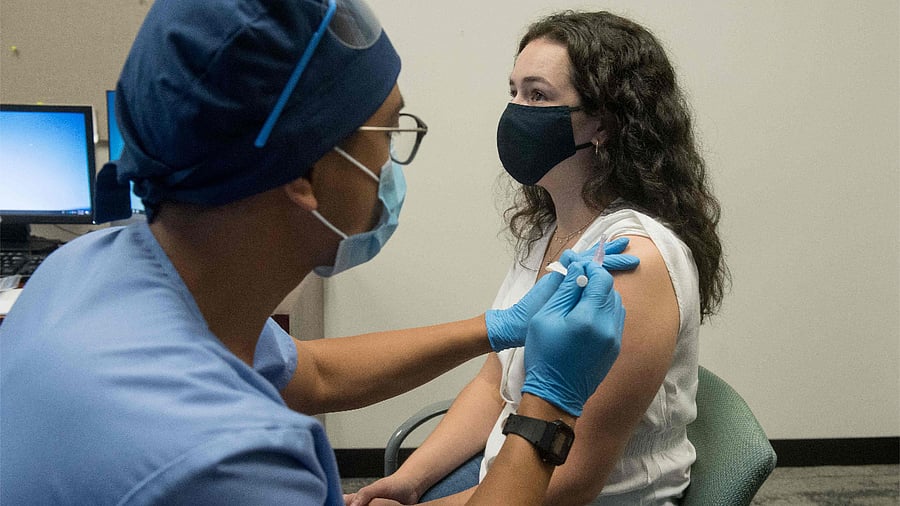 Earlier on Friday, Europe's drug regulator said it had found a possible link between very rare heart inflammation and Covid-19 vaccines. Credit: AFP Photo