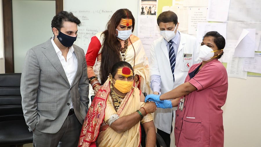 Adar Poonawalla, the CEO of Serum Institute of India, who was present at the vaccination drive. Credit: Twitter Photo/@adarpoonawalla