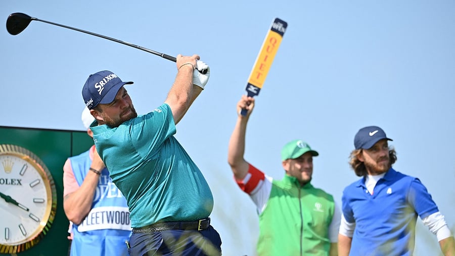 Ireland's Shane Lowry plays from the 10th tee during a practice round for The 149th British Open Golf Championship at Royal St George's, Sandwich in south-east England on July 13, 2021. Credit: AFP Photo
