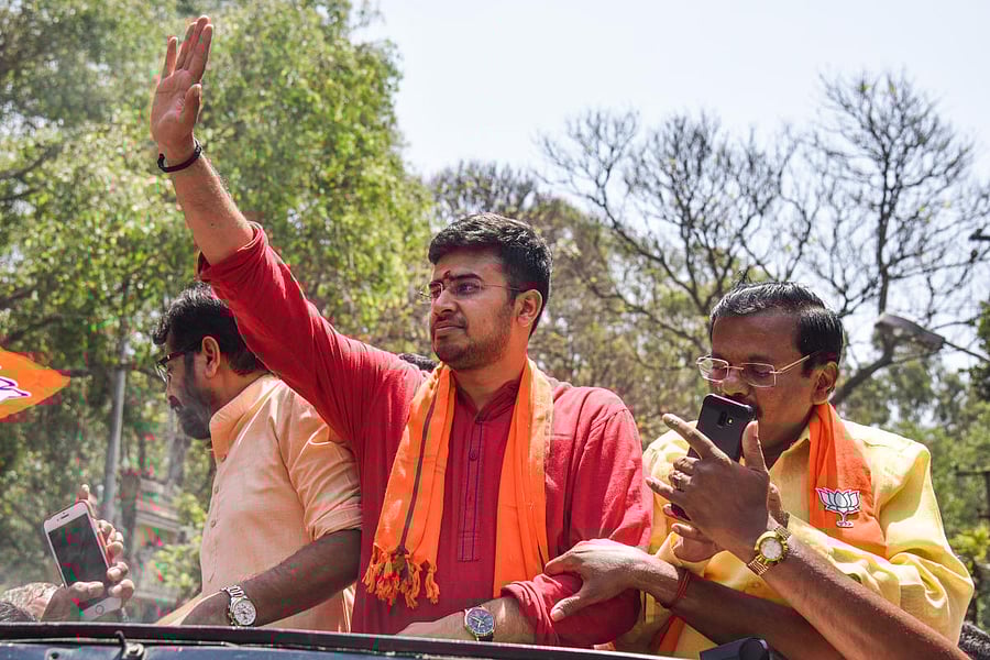 Bengaluru South MP L S Tejasvi Surya. Credit: DH Photo