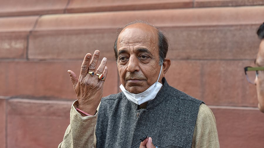 Former TMC MP and now BJP member Dinesh Trivedi at Parliament. Credit: PTI Photo