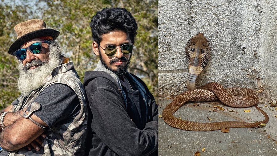 Both, the father and son, believe that educating people about snakes is the best way to eradicate fear amongst them. Credit: Prathiksha Lakshmikanth/Special arrangement