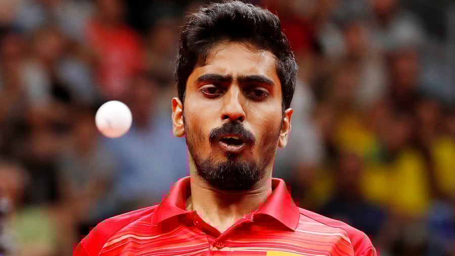 Sathiyan Gnanasekaran of India in action. Credit: Reuters Photo