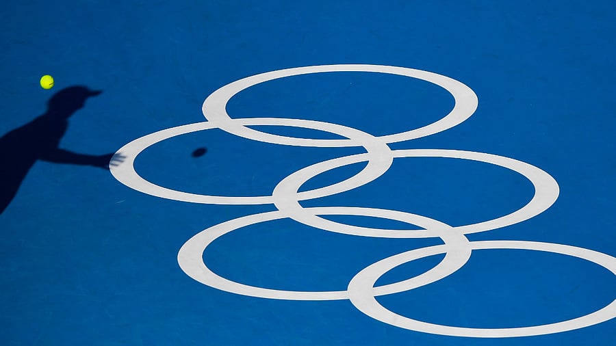 Serbia's Novak Djokovic on the court prior to his Tokyo 2020 Olympic Games men's singles first round. Credit: AFP Photo