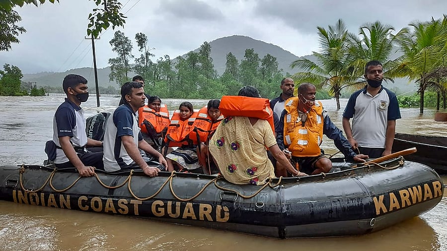 Photo of ICG rescue operation. Credit: PTI Photo